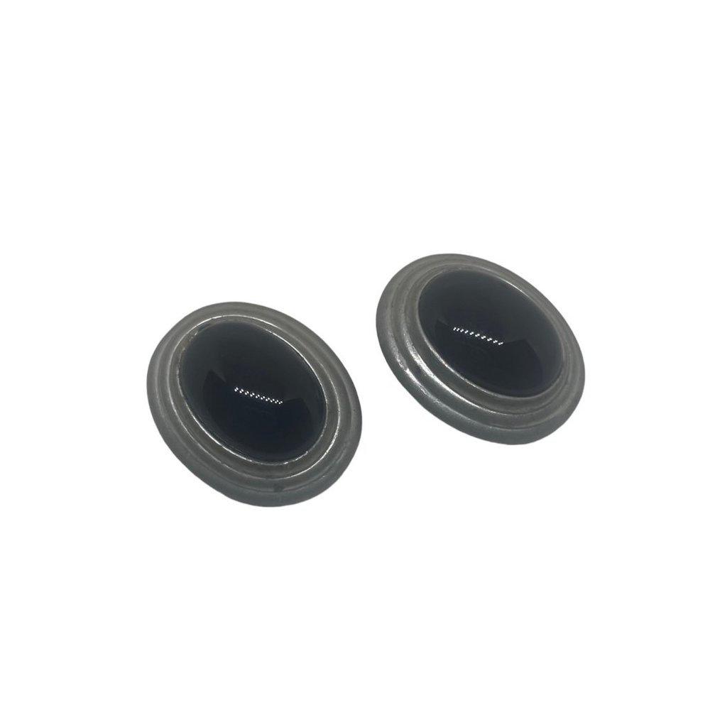 Designer Ben Amun Black Onyx Clip On Earrings